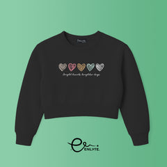 Crop Sweatshirt - Bright Hearts