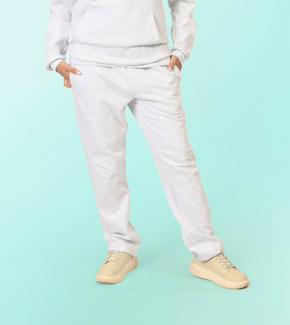 Fleece Pant- Heather White